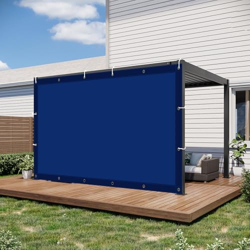 Sichtschutz,Outdoor Sonnenschutz Markise 2,2 x 5 m wasserdicht winddicht Leinwand für Gartenterrasse weiß von JWQPAD