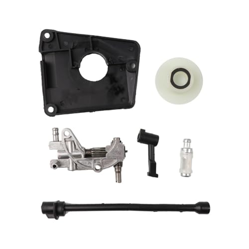 Ölantriebspumpensatz Passend for KETTENSÄGE 4500 5800 45CC 52CC 58CC Pumpenabdeckung Schneckengetriebe Ölpumpenabdeckung Ölfilter Ölleitung von JWRMZX