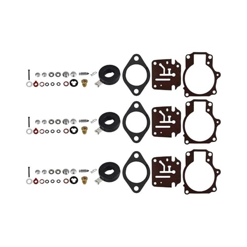 Passend for Johnson Evinrude 396701 65 70 75 HP 3 x Vergaser Carb Rebuild Reparatur Kit und Float Ersatzteil von JWRMZX