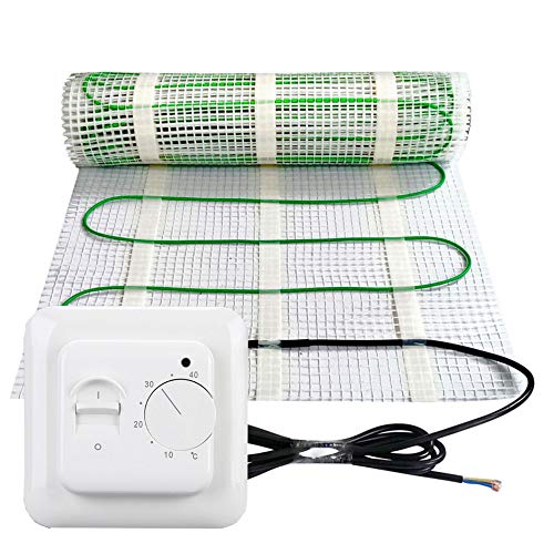 Elektrische Fußbodenheizung 200Watt je m² Thermostat analog Elektrisch TWIN Technologie JWS verschiedene Größen, Größe (m²):15 m² von JWS