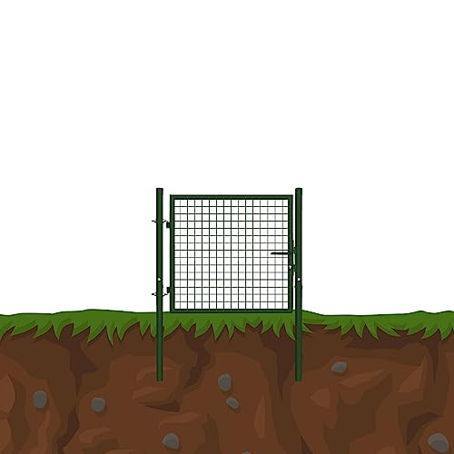 Gartentür Grün/Anthrazit Gartentor Rundpfosten Gartenpforte Metall Geteilt Tor, Farbe:Grün, Höhe:1 x 0.8m von JWS