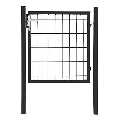 Gartentür Grün Anthrazit Gartentor Zauntür Metall Hoftür Gartenpforte Gartenzaun, Farbe:Anthrazit, Höhe:1 x 1 m von JWS