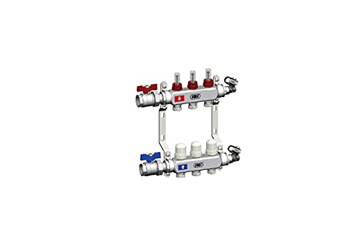 Heizkreisverteiler 2-12 Heizkreise Stellantrieb Fußbodenheizung manueller Entlüfter, Heizkreise:3 Heizkreise von JWS