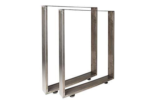 JWS U-Tischbeine Metalltischbeine Tischgestell Industriedesign klar lackiert(400x640mm) von JWS