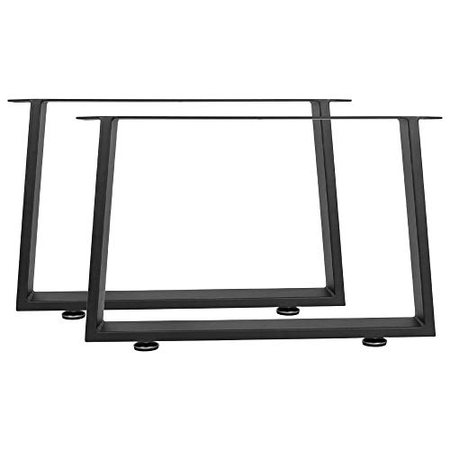 JWS X T Tischbeine Tischkufen Stahl Tischgestell Industriedesign Tischuntergestell Metall, Ausführung:Trapez 400x640mm von JWS