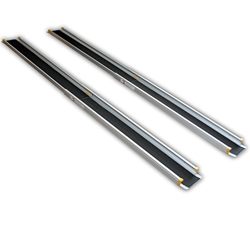 Rollstuhlrampe Alurampe Rollstuhl Aluminium Rampe Klappbar Teleskoprampe Alu, Rollstuhlrampe Teleskoprampe:240cm von JWS