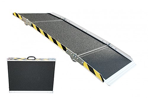 Rollstuhlrampe Alurampe Rollstuhl Klappbar Klapp Rampe 3-Fach-Faltbar 240 cm Alu von JWS