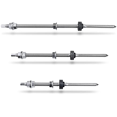 Stockschraube Solar Edelstahl Sperrzahnmutter Photovoltaik M10 Adapterplatte, Stückzahl :10, Adapterplatte :Ohne Adapterplatte, Stockschrauben Länge:300mm von JWS