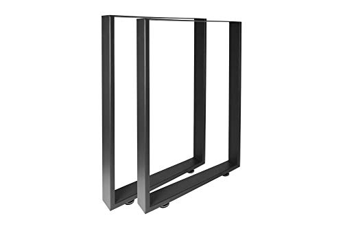 U-Tischbeine Metalltischbeine Tischgestell Industriedesign klar lackiert oder schwarz (430 x 400mm) von JWS
