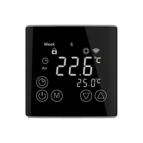 Wifi Thermostat Digitaler Raumthermostat Touchdisplay 16Ampere schwarz von JWS