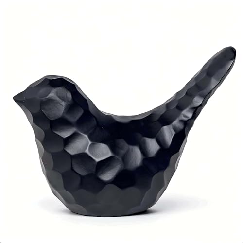 JWT Astyle Geschnitzte schwarze Vogel-Figuren, Wohnzimmer, Büro, Regal, Heimdekoration, Akzente, Vogelgeschenke für Vogelliebhaber, Frauen, Krimskrams für Regale, Bücherregal von JWT Astyle