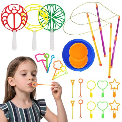 JWTRSVTY 24PCS Seifenblasen Blase Zauberstabm, Bubble Maker Spiele, Kinder Seifenblasen Set, mit Tablett, Groß Seifenblasen Stab Und Seifenblasen Blasringe, für Kindergeburtstag,Strand,Garten,Hochzeit JWTRSVTY 24PCS Seifenblasen Blase Zauberstabm, Bubble Maker Spiele, Kinder Seifenblasen Set, mit Tablett, Groß Seifenblasen Stab Und Seifenblasen Blasringe, für Kindergeburtstag,Strand,Garten,Hochzeit von JWTRSVTY