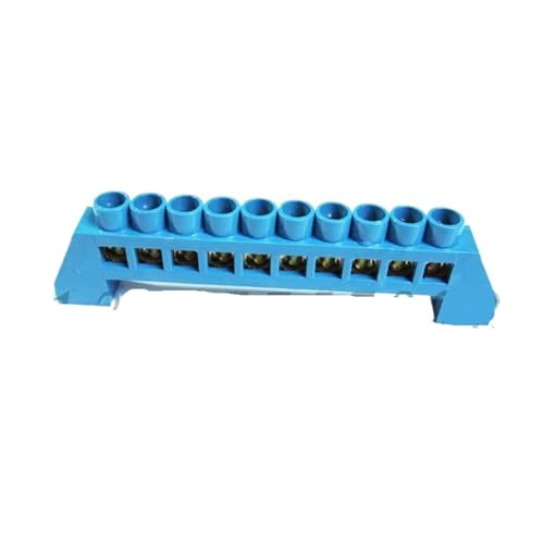 Klemmenblockverteiler 10 Löcher blau Verteilerkasten Messing Klemmenblock Kupfer Erdungsschiene von JWVNSKCA