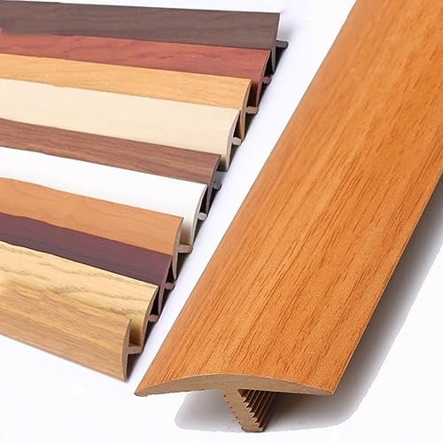 JWW Übergangsprofil PVC Bodenleiste Holzböden/Laminat/Fliesen Übergangsleiste Selbstklebend T-förmiger Übergangsstreifen (Color : Red Oak) von JWW