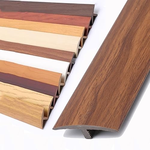 JWW Übergangsprofil PVC Bodenleiste Holzböden/Laminat/Fliesen Übergangsleiste Selbstklebend T-förmiger Übergangsstreifen (Color : Thai Teak) von JWW