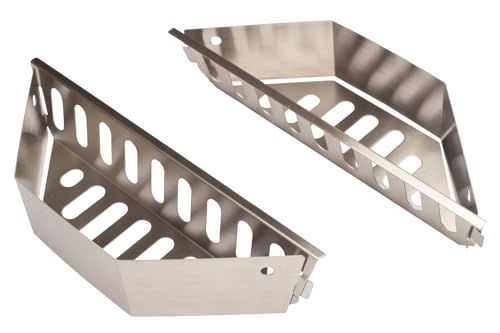 JX Holzkohlekörbe aus Edelstahl (2 Stück) – Brikettkörbe, kompatibel mit Weber Kugelgrill, Weber One-Touch, Weber Performer, Weber Master Touch – Perfekt für indirektes & direktes Grillen von JX
