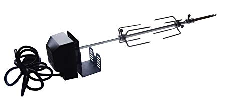 JX Grillspieß mit Motor – Edelstahl Drehspieß für BBQ und Grills – Spieß und Fleischgabel aus hochwertigem Edelstahl für gleichmäßiges Grillen von JX