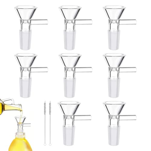 8 Stück Bong Kopf mit 2 Reinigungsbürste, Glasbong 14mm Schliff, Glasbong Bong Zubehör, Bongs Zubehör Glasschale Zum Rauchen Von Wasser für Bong Wasserpfeife Glasbong, Familien, küche von JXAXD