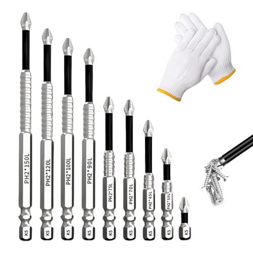 JXAXD 9 Stück Hochmagnetischer Schraubendreher-Bohrer-Bit-Satz, Magnetisch Schraubendreher Bit Satz, High Magnetic Screwdriver Drill Bit Set, mit Starker Magnetischer Haltbarkeit JXAXD 9 Stück Hochmagnetischer Schraubendreher-Bohrer-Bit-Satz, Magnetisch Schraubendreher Bit Satz, High Magnetic Screwdriver Drill Bit Set, mit Starker Magnetischer Haltbarkeit von JXAXD