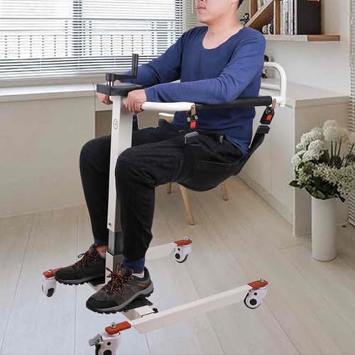 JXCCA Patientenlifter für Kleine Räume, Behindertenrollstuhl, Patientenlift-transferstuhl für Zuhause/Auto, Verdicktes Stahlrohr, Faltbar, Tragfähigkeit 150 Kg von JXCCA