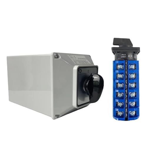 1 stück LW26-63/6M 63A 6-poliger Nockenschalter Elektrischer Drehschalter mit mehreren Positionen und Schutzhülle, Kastengehäuse(01) von JXCHSWOU