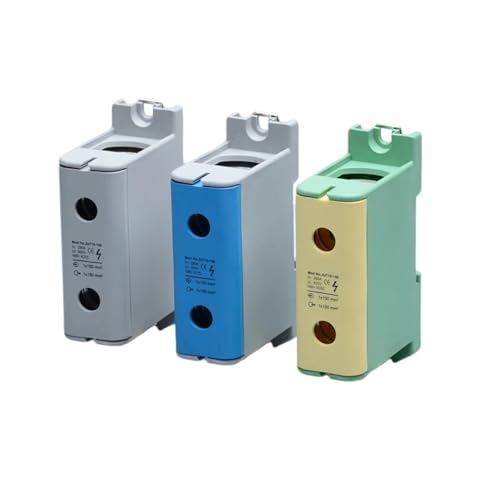 1 stück Terminal Block JUT10-150 Verdrahtung 150mm2 DIN Schiene Montage Aluminium Typ Guide Elektrische Stecker Draht Kontaktieren Schraube 1 In 1 Out(Grey) von JXCHSWOU