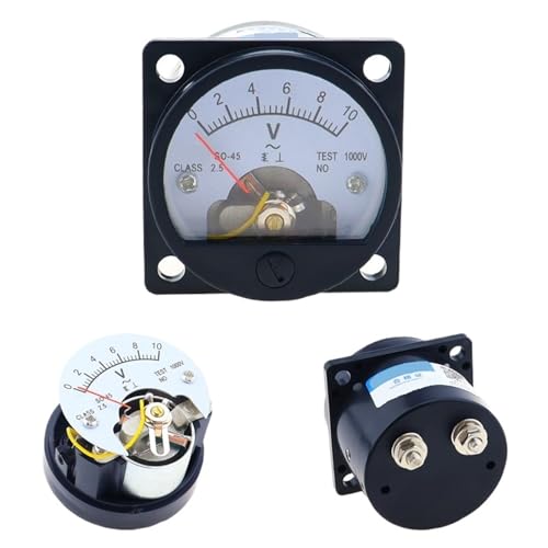1 stück Voltmeter SO-45 AC 1 V 2 V 5 V 10 V 15 V 20 V 50 V 100 V 150 V 200 V 300 V 500 V Rundes analoges Zifferblatt-Panelmeter Voltmeteranzeige Schwarz(100V) von JXCHSWOU