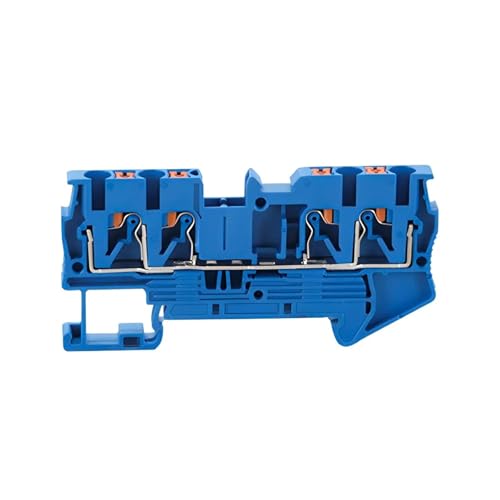 10 Stück Din Rail Terminal Block PT4-QUATTRO 4 Leiter Push-In Frühling Schraubenlose Durchführung Terminal Streifen Block Draht Leiter(Blue) von JXCHSWOU