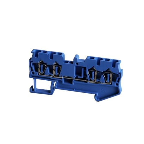 10 Stück Din Rail Terminal Block ST-2.5-QUATTRO Drahtverbinder Pull-Typ 4 Leiter Federverdrahtung Terminal Blöcke(Blue) von JXCHSWOU