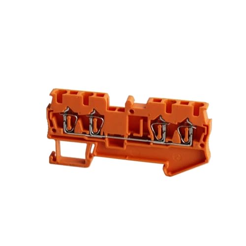 10 Stück Din Rail Terminal Block ST-2.5-QUATTRO Drahtverbinder Pull-Typ 4 Leiter Federverdrahtung Terminal Blöcke(Orange) von JXCHSWOU
