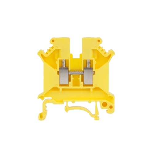 10 Stück UK5N Schraubdrahtverbinder 4 mm Kabel 4 mm² Durchführungsverbindung 12 AWG Elektrische Montage DIN-Schienenklemmenblock UK 5N(UK5N-Yellow) von JXCHSWOU
