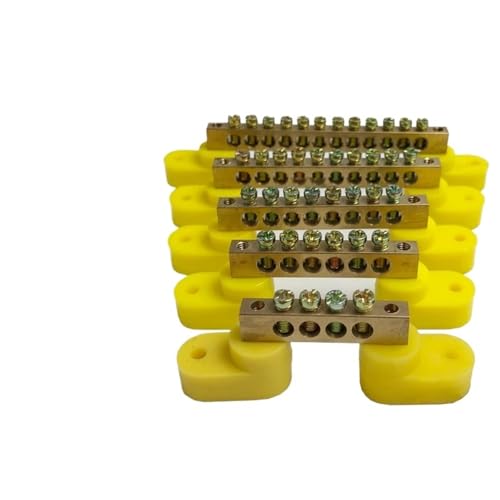 10 stücke Terminal Blöcke 6 * 9 Reihe Entflammbar Hemmend Neutral Kupfer for Elektrische Box Ausrüstung Von Verteilung Box Blau/gelb(Yellow (0609),4P) von JXCHSWOU