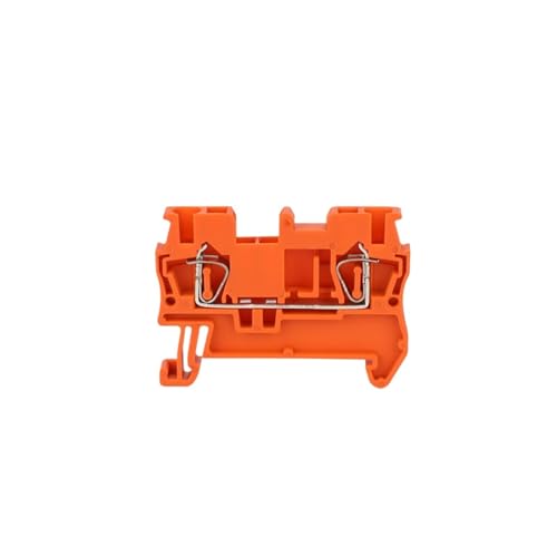 100 Stücke ST2.5 Federkäfiganschluss Durchführungsverdrahtung Zugdraht Elektrischer Anschluss DIN-Schienenklemmenblock(Orange) von JXCHSWOU