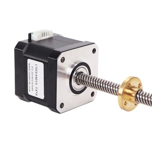 17HS4401S-T8 Mit Copper1.8d Mutter Schraube Blei 2/4/8mm Nema17 Trapez Schraube Schrittmotor for 3D Drucker Teile(100mm,17HS4401s-t8x8) von JXCHSWOU