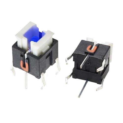 5/10 Stücke 6 * 6mm Durchgangsloch Micro Push Button Tactile Momentary Switch Mit LED Grün Gelb Rot Weiß Blau 6 * 6 6X6(Blue,10PCS) von JXCHSWOU