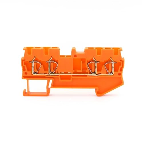 50 Stück Din Rail Terminal Block ST-2.5-QUATTRO Drahtverbinder Pull Type 4 Leiter Federverdrahtung Terminal Blöcke(Orange) von JXCHSWOU
