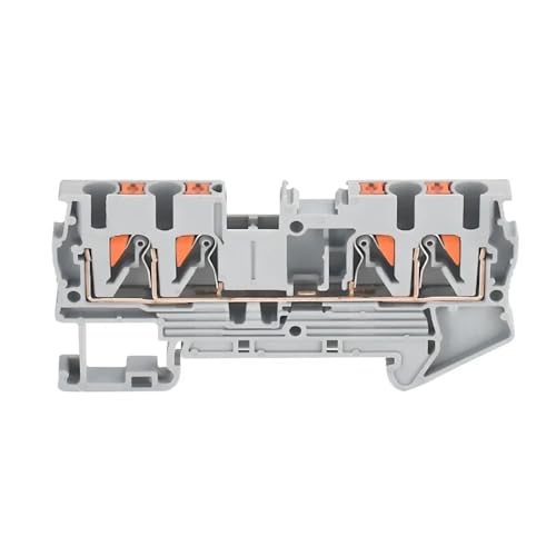 50 Stück PT2.5-QUATTRO Klemmenblock 4 Leiter Din-Schiene Elektrischer Draht Federanschluss Push-In-Drahtverbinder(GRAY) von JXCHSWOU