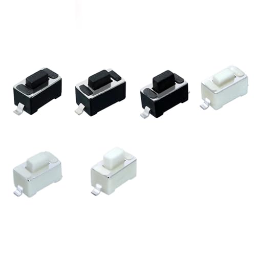 50 stücke 3 * 6 * 4,3/4,5/5mm Panel PCB Momentary Tactile Tact Push Button Micro Schalter 2 Pin DIP Licht Touch Tasten Tastatur schwarz/Weiß(WHITE,3X6x4.3mm) von JXCHSWOU