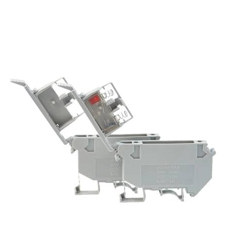50 stücke Din Rail Terminal Block UK-5-HESI Grau Anschluss Schraube Sicherung Terminal Block Anschluss Schraube Sicherung Halter Leiter 24V220V(Without LED light,4A) von JXCHSWOU