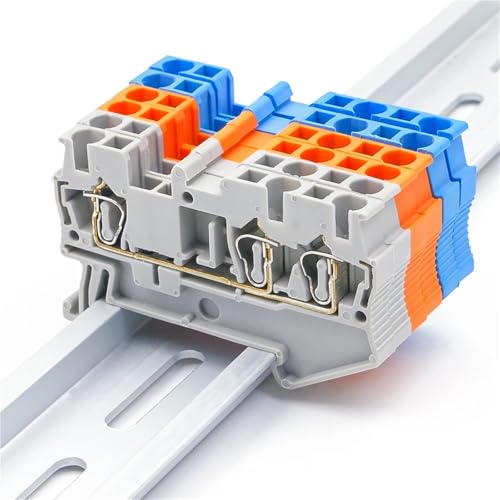 50Pcs Draht Leiter ST-2.5-TWIN Elektrische Verdrahtung Pull Typ 3 Leiter Din Rail Terminal Block(Orange) von JXCHSWOU