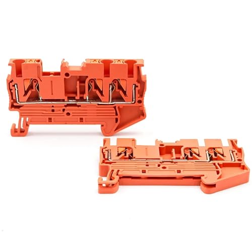 DIN-Schienen-Anschlussblock PT 2.5-TWIN, Federklemme, Push-in-Technologie for 0,14–2,5 mm² Drähte, zweistufiger schraubenloser Anschluss (50 Stück)(PT-2.5-TWIN-ORANGE) von JXCHSWOU