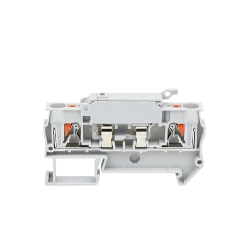 Fush Terminal Block 10Pcs PTC4-HESI Trennen Hebel Push-in Stecker Din Montieren Mit 5x2 0mm 0,5 A-10A Sicherung 4-HESI(PTC4-HESI Gray,With 4A fuse) von JXCHSWOU