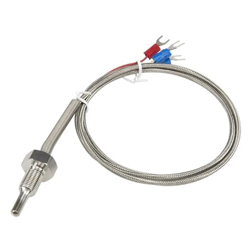 JXCHSWOU 1 Stück FTARP09 PT100 Typ 30 mm Sondenlänge 1 m Metallgeflechtkabel RTD-Temperatursensor(M20 1.5) von JXCHSWOU