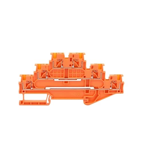 PT-1.5-3L 3-Ebene Push-In-Terminal for 1,5 mm2 Dreischicht-Kabelverbinder Elektrischer Din-Schienen-Anschlussblock PT 1.5-3L(PT1.5-3L-orange,10 Pcs) von JXCHSWOU
