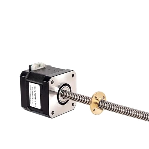 Schraubenstange L100-300mm Schrittmotor 17HS4401S-T8 * 8 Nema17 Schraube Kupfermutter for CNC-Fräsmaschine(17HS4401S-T8-150MM,Lead 8mm) von JXCHSWOU