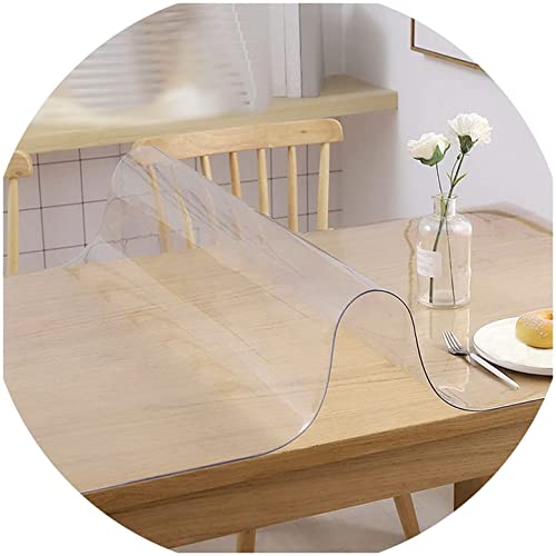 Tischschutz Folie Transparente PVC Folie Schutzfolie Glasklar Tischdecke Tischfolie,Wasserdicht VerschleißFest HitzebestäNdig,Geeignet FüR KüChe, Garten Und BüRo(Color:1mm,Size: 100x180cm) von JXFS