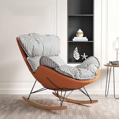 JXJXJX Moderner Freizeitstuhl mit Kissen und Massivholzbeinen für Wohnzimmer, Schlafzimmer - Wippe Relaxsessel für Kinderzimmer, Lounge Sofa Sessel - Sessel (Spot) von JXJXJX