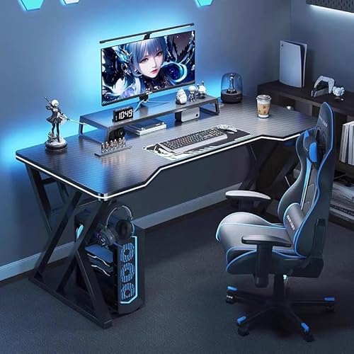 RGB-Gaming-Schreibtisch mit LED-Lichtern, 100 x 60 x 73 cm, abnehmbarer Computertisch, ergonomischer Arbeitsplatz für PC-Gaming und Studium, leichter 4 kg Kohlefaserrahmen, Cyberpunk-Design, Schwarz RGB-Gaming-Schreibtisch mit LED-Lichtern, 100 x 60 x 73 cm, abnehmbarer Computertisch, ergonomischer Arbeitsplatz für PC-Gaming und Studium, leichter 4 kg Kohlefaserrahmen, Cyberpunk-Design, Schwarz von JXJXJX