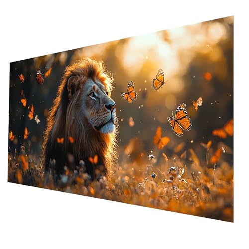 5D Diamond Painting Erwachsene, Diamant Malen Nach Zahlen Löwe mit Diamond Painting Zubehör Set Schmetterling, Vollbohrer leinwand Malen 70x140cm, Diamant Cross Stitch Bastelset Erwachsene JXL-5927 5D Diamond Painting Erwachsene, Diamant Malen Nach Zahlen Löwe mit Diamond Painting Zubehör Set Schmetterling, Vollbohrer leinwand Malen 70x140cm, Diamant Cross Stitch Bastelset Erwachsene JXL-5927 von JXLEULIN