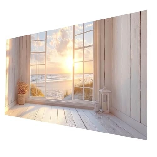 5D Diamond Painting Erwachsene, Diamant Malen Nach Zahlen Strand mit Diamond Painting Zubehör Set Landschaft, Vollbohrer leinwand Malen 30x60CM, Diamant Cross Stitch Bastelset Erwachsene JXL-7802 von JXLEULIN